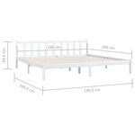 vidaXL Cadre de lit Blanc Bois de pin massif 180x200 cm Super King