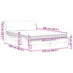 vidaXL Lit avec matelas Dover gris clair 120x200 cm velours