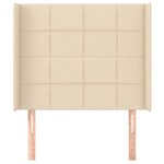 vidaXL Tête de lit avec oreilles Crème 103x16x118/128 cm Tissu