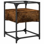 vidaXL Table de chevet chêne fumé 40x40x55 cm bois d'ingénierie