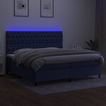 vidaXL Sommier à lattes de lit et matelas et LED Bleu 200x200 cm Tissu