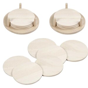 12 dessous de verre en bois à customiser Ø 9 5 cm