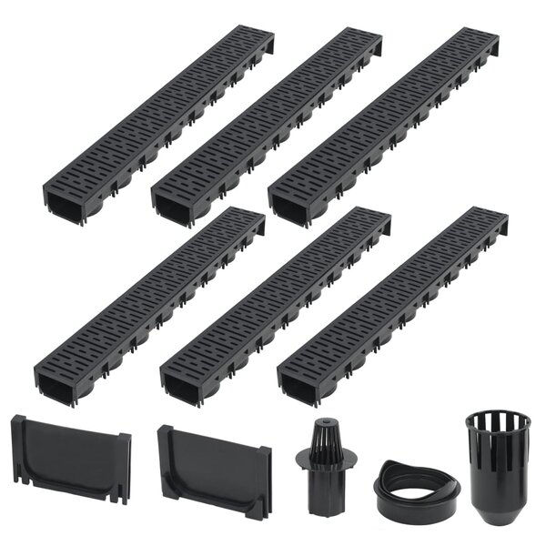 vidaXL Canaux de drainage 6 Pièces Plastique 6 m