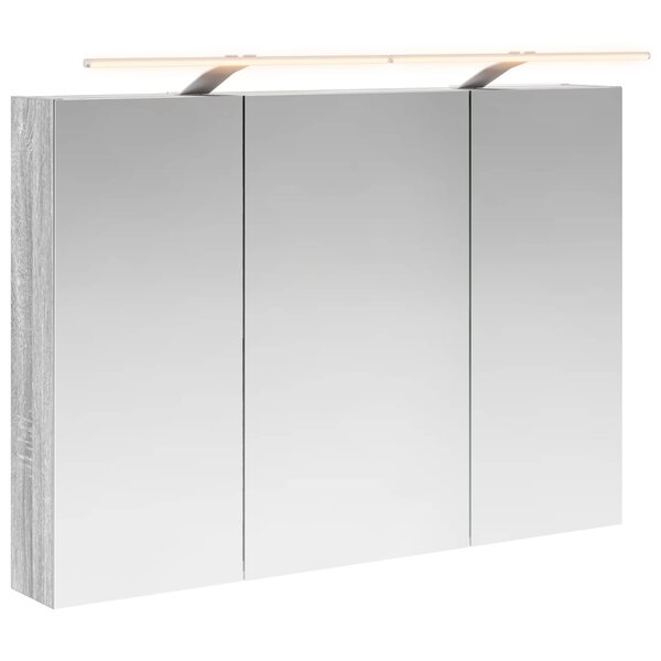 vidaXL Armoire Miroir de Salle de Bain Gris Sonoma 100 x 14 5 x 70 cm