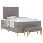 vidaXL Lit à ressorts avec tête de lit Taupe 200 x 120 cm tissu