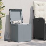 vidaXL Boîte de rangement de jardin 90 L Gris PP aspect bois
