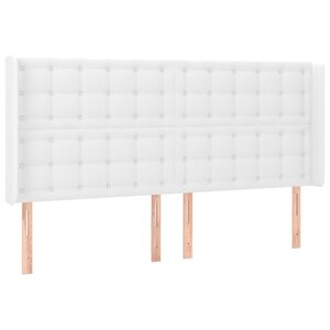 vidaXL Tête de lit avec oreilles Blanc 183x16x118/128 cm Similicuir