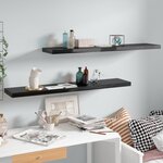 vidaXL Étagère murale flottante 2 Pièces Noir brillant 120x23 5x3 8cm MDF