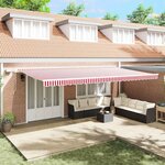 vidaXL Auvent Rétractable avec 600 × 300 cm Rouge et blanc