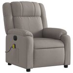 vidaXL Fauteuil de massage inclinable électrique Taupe Tissu