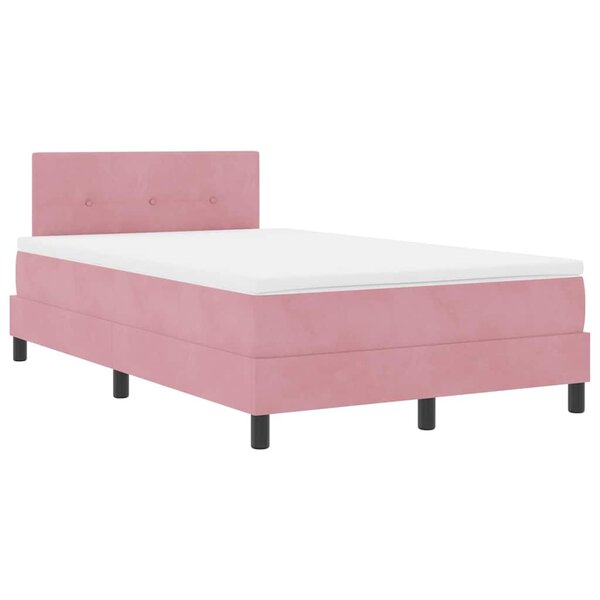 vidaXL Lit à ressorts avec matelas Rose 120 x 190 cm Velours