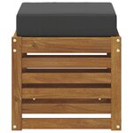 vidaXL Banc de jardin avec coussin 2 Pièce Naturel et Anthracite
