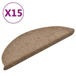 vidaXL Tapis d'escalier autocollants 15 Pièces Crème 56x17x3cm Aiguilleté