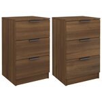 vidaXL Tables de chevet 2 Pièces Chêne marron 40x36x65 cm