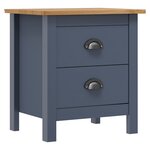 vidaXL Table de chevet Hill Gris 46x35x49 5 cm Bois de pin solide