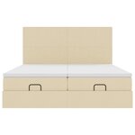 VidaXL Cadre de lit ottoman avec matelas crème 160x200 cm tissu