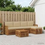 vidaXL Ensemble de canapés d'extérieur 6 pc Naturel et Beige
