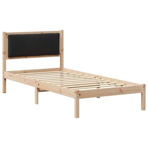 vidaXL Cadre de lit avec tête de lit Noir 100 x 200 cm Pin massif