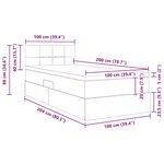 vidaXL Lit de rangement LED avec matelas Crème 100 x 200 cm Tissu