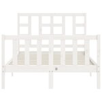 vidaXL Cadre de lit sans matelas blanc bois de pin massif