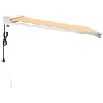 vidaXL Auvent rétractable jaune et blanc 3 5x2 5 m tissu et aluminium