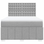 vidaXL Sommier à lattes de lit avec matelas Gris clair 140x190cm Tissu