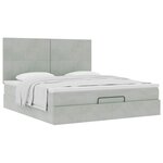 VidaXL Cadre de lit ottoman et matelas gris clair 180x200cm velours