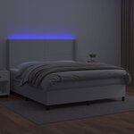 vidaXL Sommier à lattes de lit matelas LED Blanc 180x200 cm Similicuir