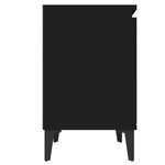 vidaXL Table de chevet avec pieds en métal noir 40x30x50 cm