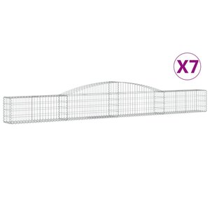 vidaXL Paniers à gabions arqués 7 Pièces 400x30x40/60 cm Fer galvanisé