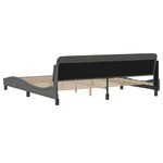 vidaXL Cadre de lit sans matelas gris foncé 200x200 cm tissu