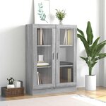 vidaXL Armoire à vitrine Sonoma gris 82 5x30 5x115cm Bois d'ingénierie