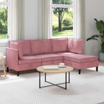 vidaXL Ensemble de meubles pour le salon 4 Pièces Rose Velours