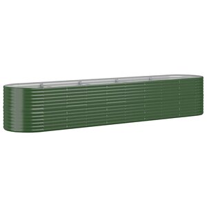 vidaXL Lit surélevé de jardin Acier enduit de poudre 368x80x68 cm Vert