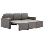 vidaXL Canapé-lit modulaire 3 places Taupe Tissu