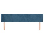 vidaXL Tête de lit avec oreilles Bleu foncé 203x23x78/88 cm Velours