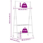 vidaXL Porte-vêtements et étagères et roulettes 96x45 5x155 5cm bambou