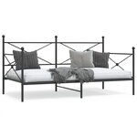 vidaXL Lit de repos sans matelas noir 100x200 cm acier