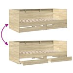 vidaXL Lit de jour et tiroirs chêne sonoma 90x190 cm bois d'ingénierie