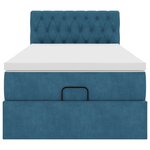 vidaXL Cadre de lit ottoman avec matelas bleu foncé 90x200 cm velours