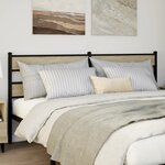 vidaXL Tête de lit chêne sonoma 180 cm fer et bois d’ingénierie