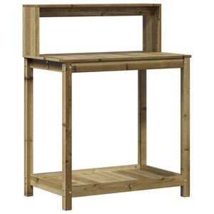 vidaXL Table de rempotage avec étagères bois de pin imprégné