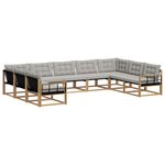 vidaXL Ensemble de canapés d'extérieur 9 pc Blanc et gris clair