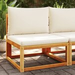 vidaXL Canapé de jardin sans accoudoirs avec coussins en bois d'acacia et rotin