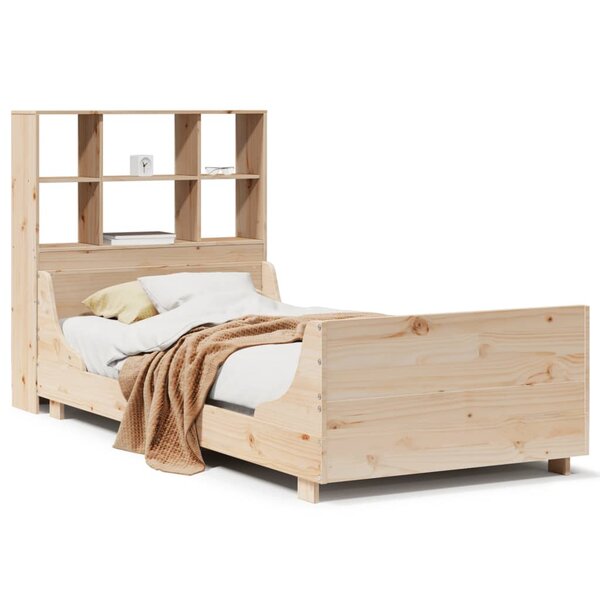 vidaXL Lit bibliothèque sans matelas 100x200 cm bois massif