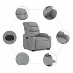 vidaXL Fauteuil inclinable Gris clair Tissu