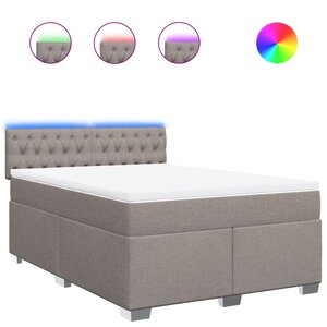 vidaXL Sommier à lattes de lit avec matelas Taupe 140x190 cm Tissu
