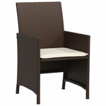 vidaXL Ensemble de bistro 3 Pièces avec coussins marron résine tressée