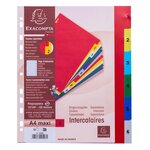 Intercalaires Imprimés Numériques Polypropylène 12/100e - 6 Positions - A4 Maxi - Assorties Vives - Exacompta