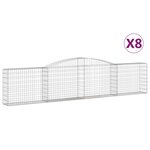 vidaXL Paniers à gabions arqués 8 Pièces 400x30x80/100 cm Fer galvanisé